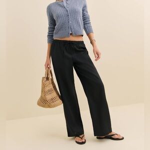 Reformation Black Straight Leg Pants